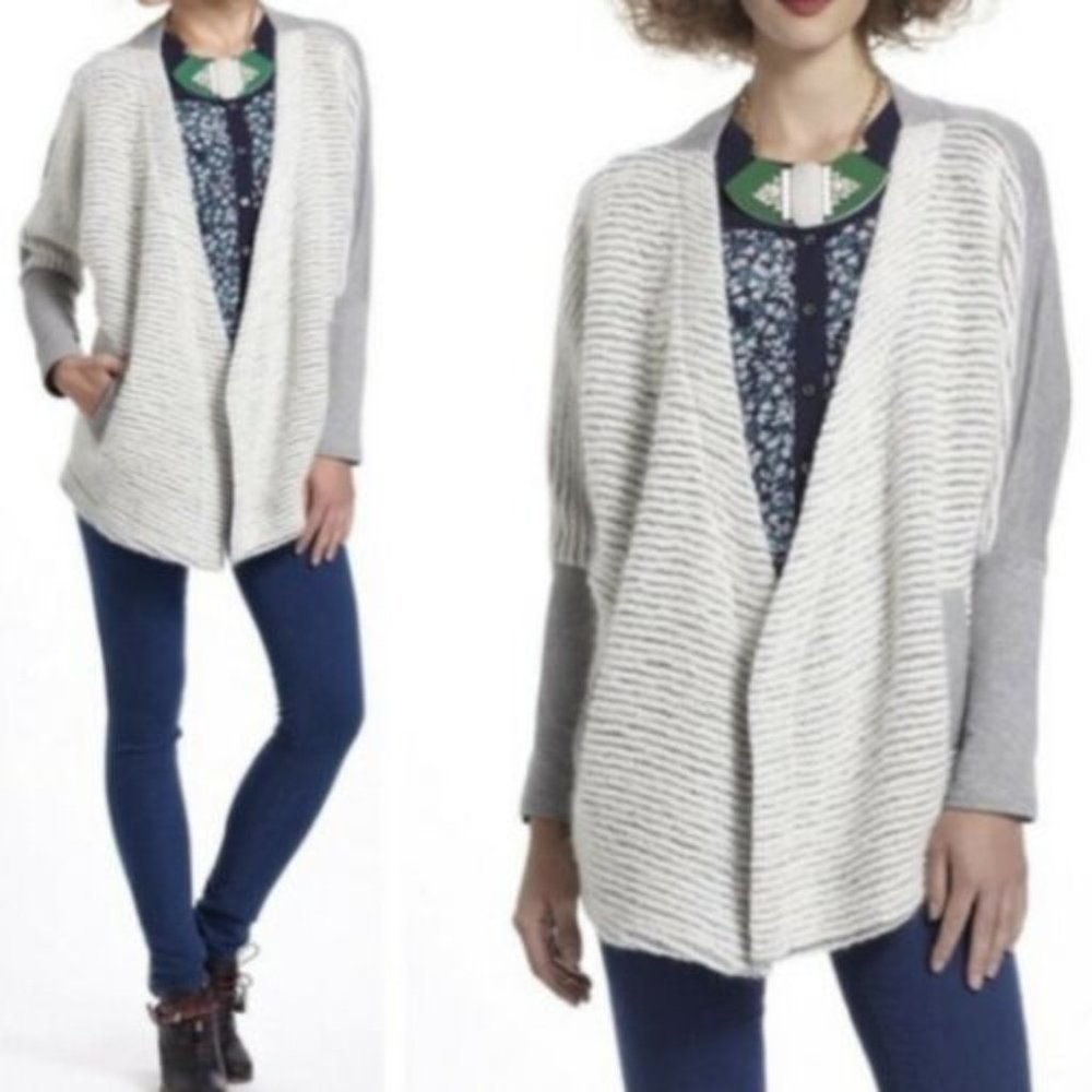 Anthropologie Dolan open grey sweater with mohair detail size small